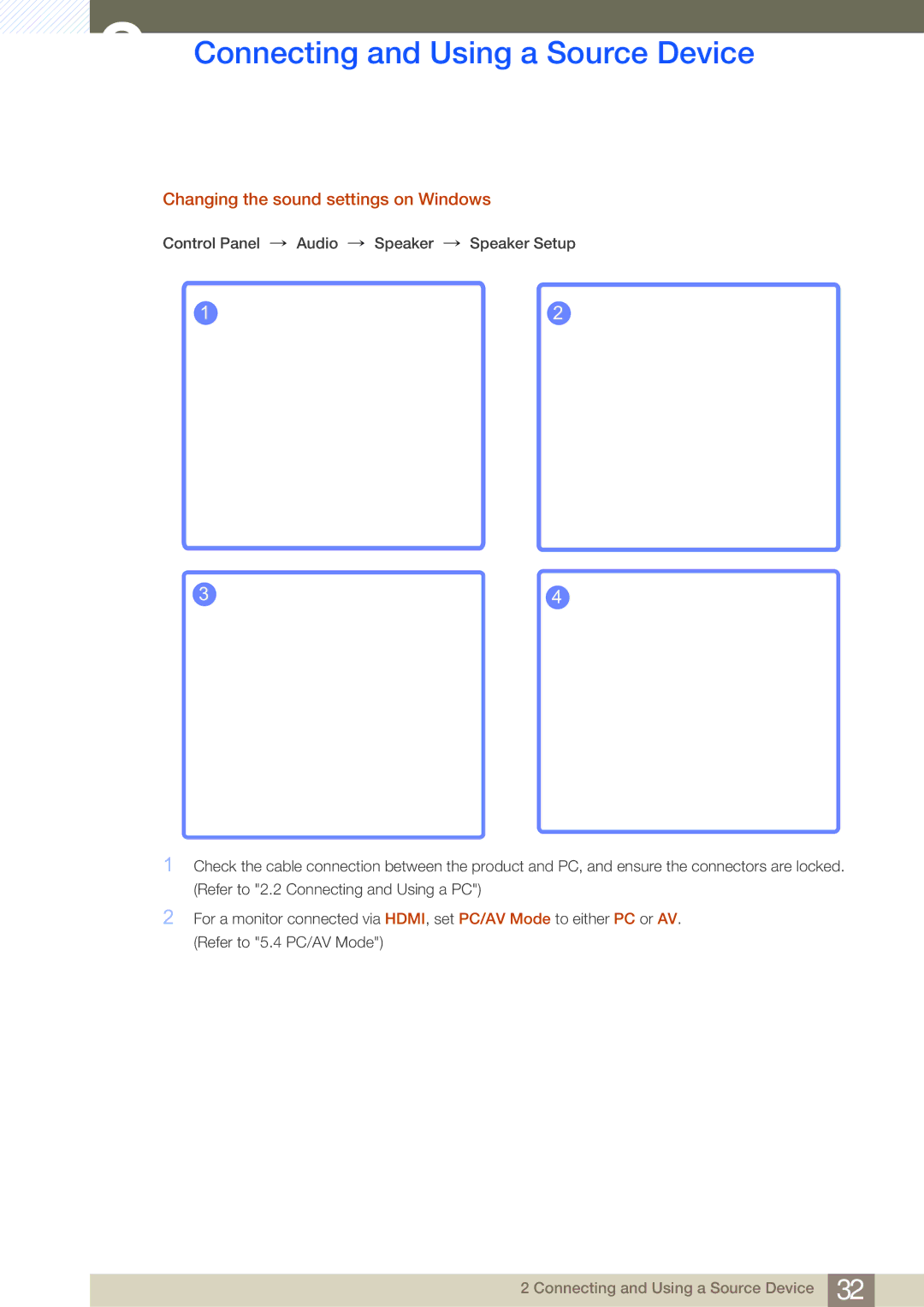 Samsung LS27E591CS/CI, LS27E591CS/EN, LS27E591CS/XV manual Changing the sound settings on Windows 