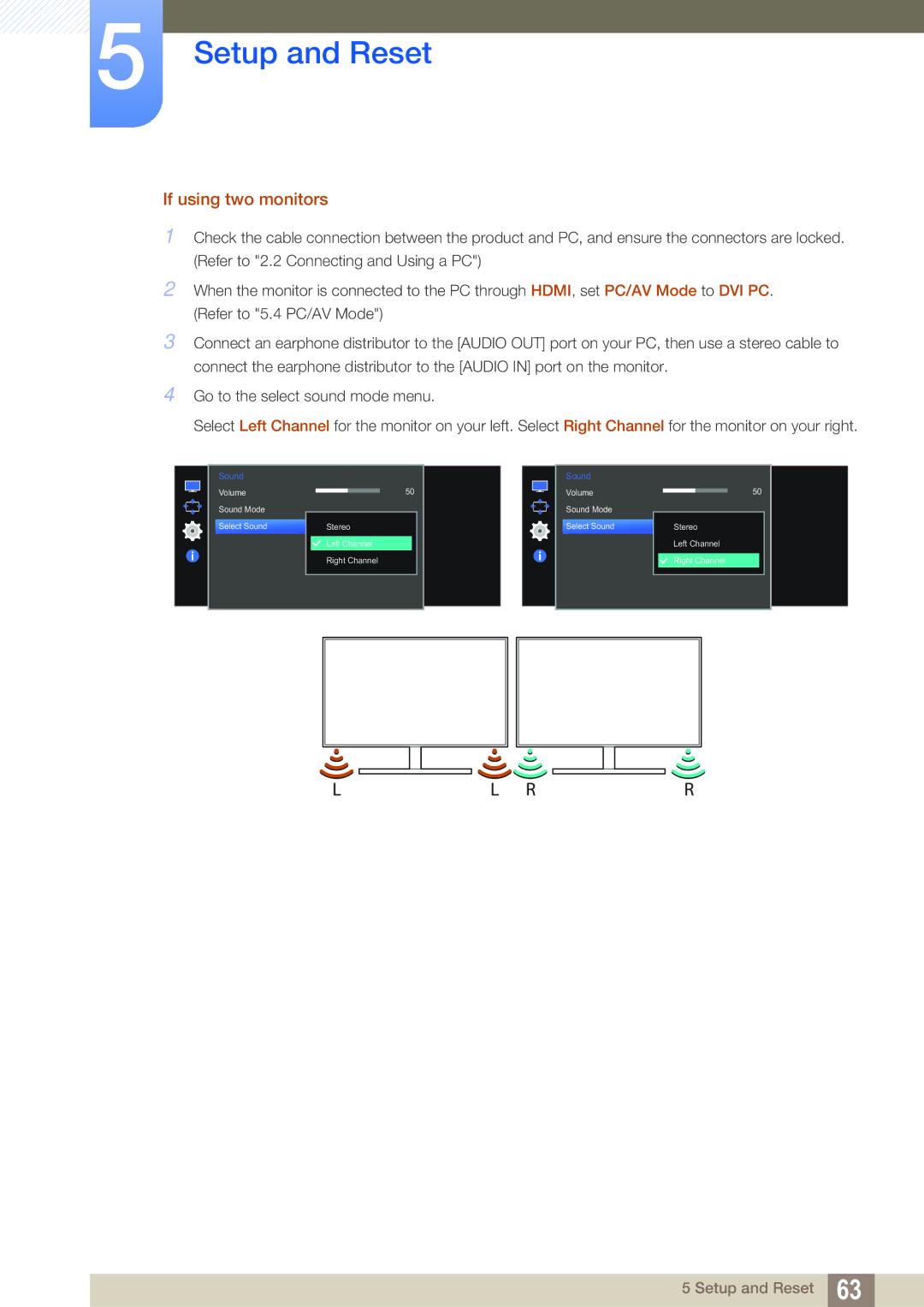 Samsung LS27E591CS/EN, LS27E591CS/XV, LS27E591CS/CI manual If using two monitors 