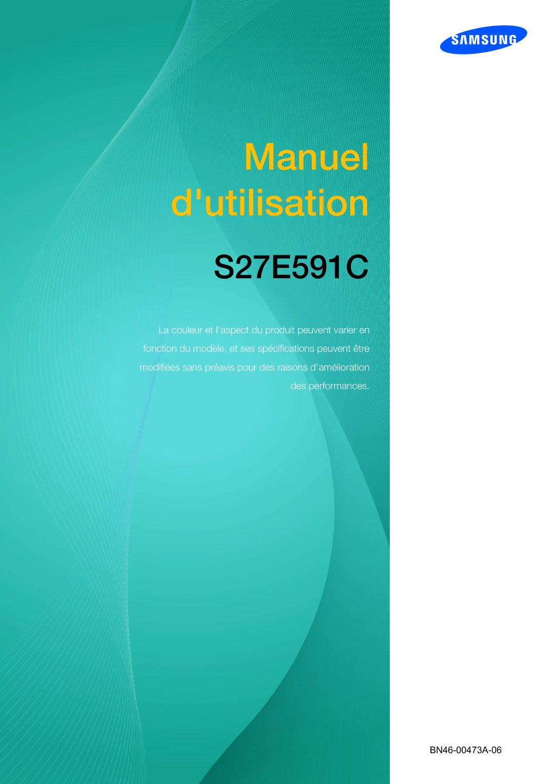 Samsung LS27E591CS/EN manual Manuel dutilisation 