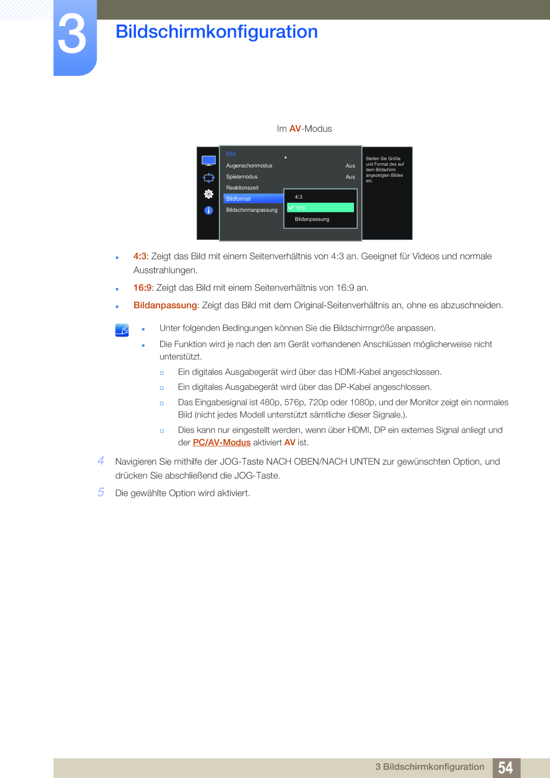 Samsung LS27E591CS/EN manual Im AV-Modus 