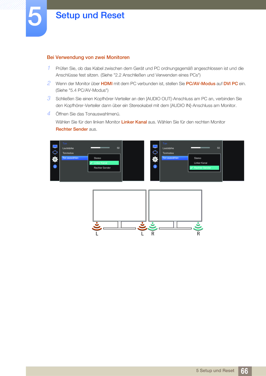 Samsung LS27E591CS/EN manual Bei Verwendung von zwei Monitoren 