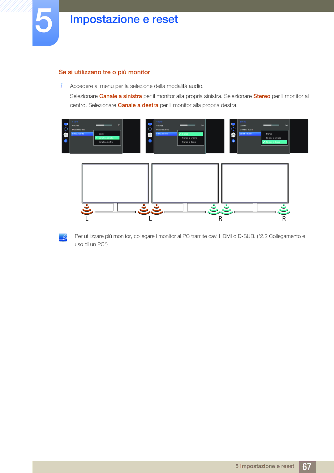 Samsung LS27E591CS/EN manual Llrr, Se si utilizzano tre o più monitor 