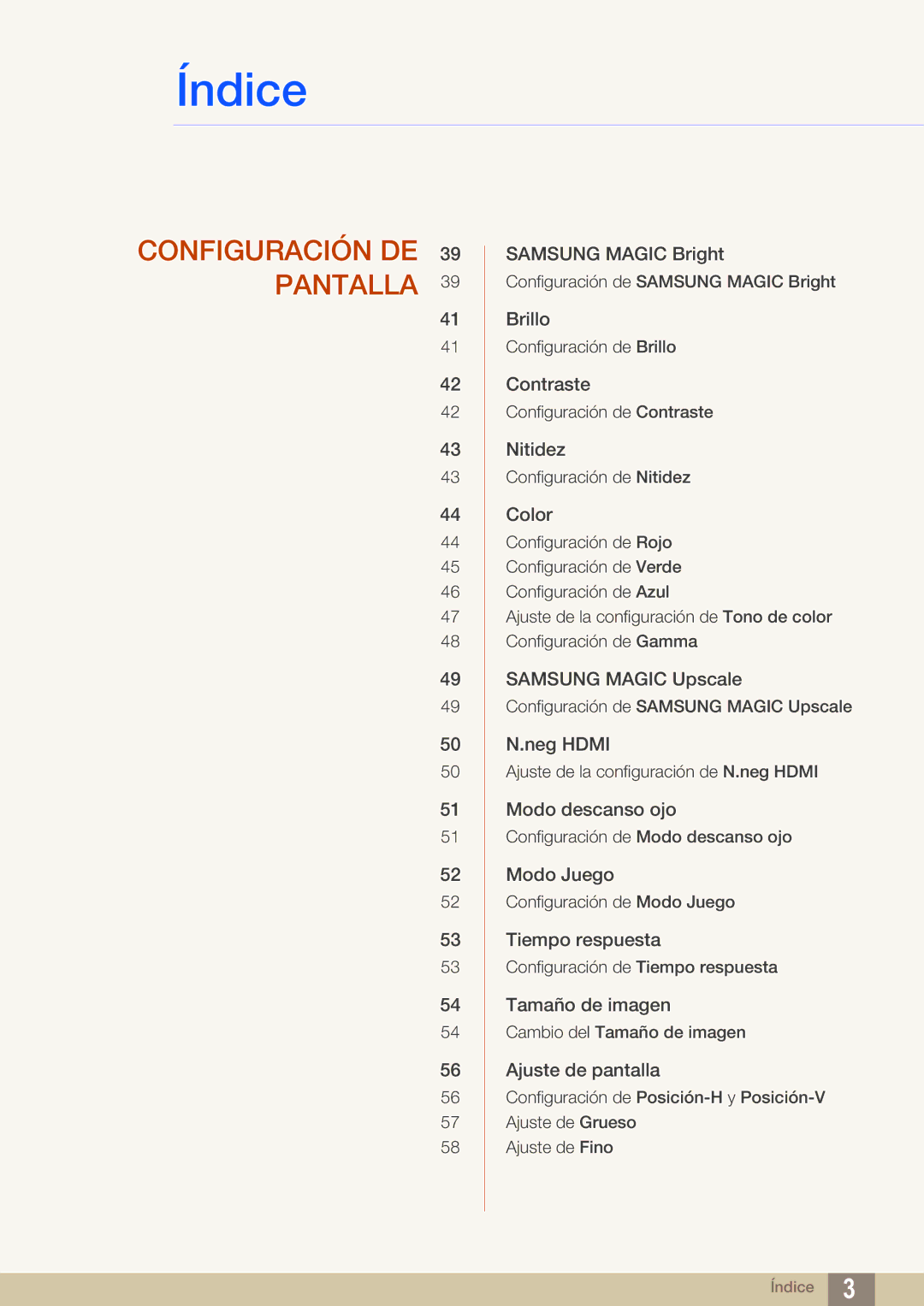 Samsung LS27E591CS/EN manual Configuración DE Pantalla 