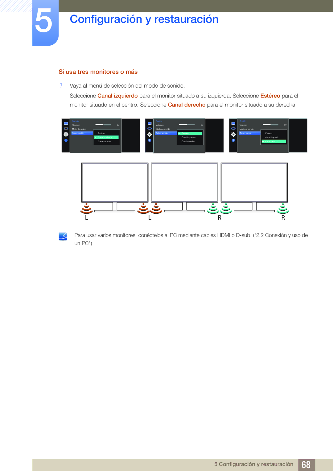 Samsung LS27E591CS/EN manual Llrr, Si usa tres monitores o más 