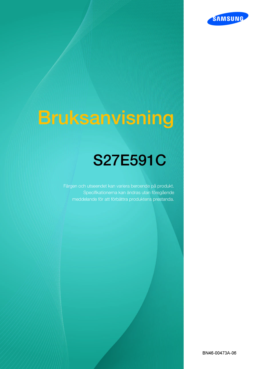 Samsung LS27E591CS/EN manual Bruksanvisning 