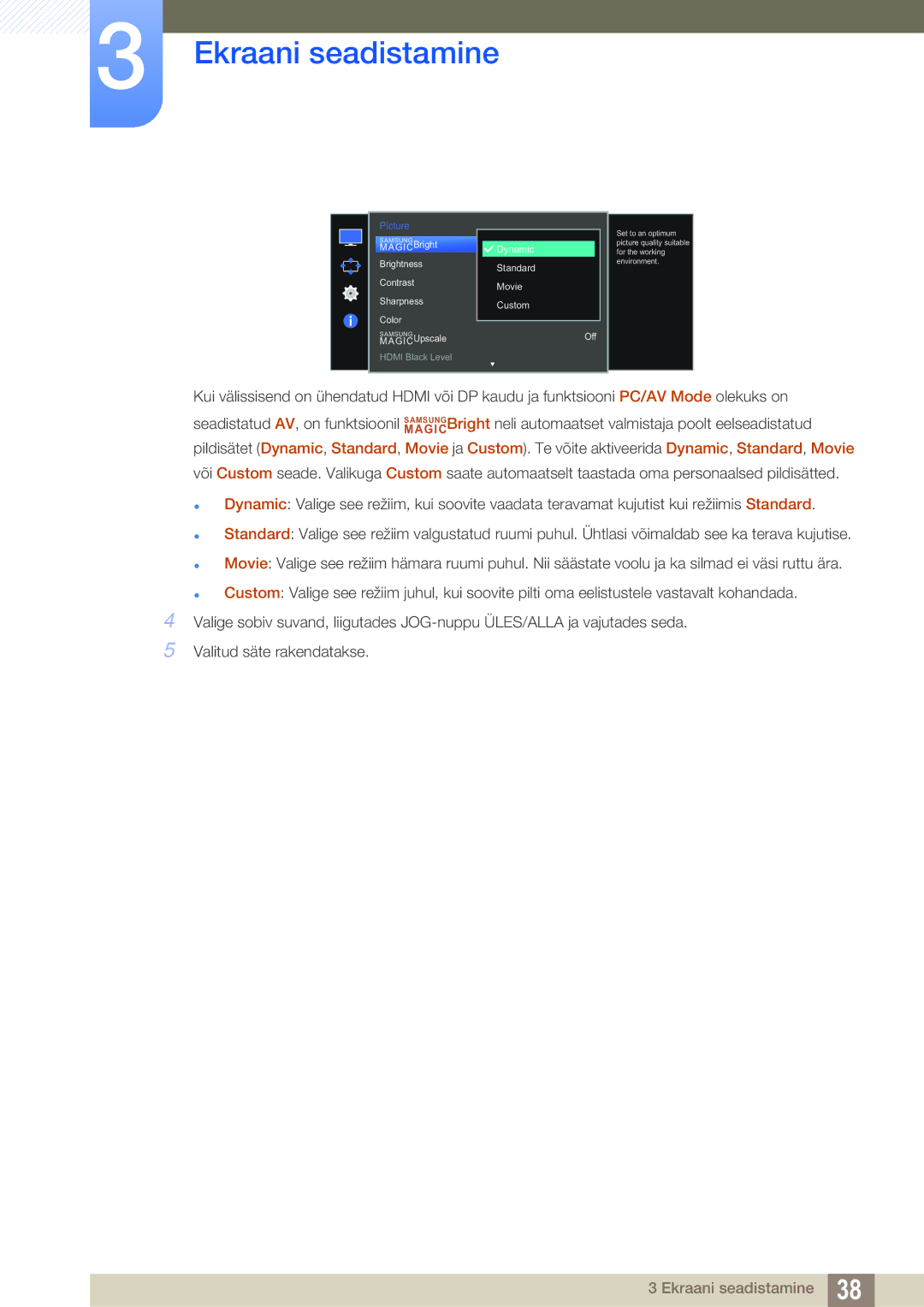 Samsung LS27E591CS/EN manual Dynamic 