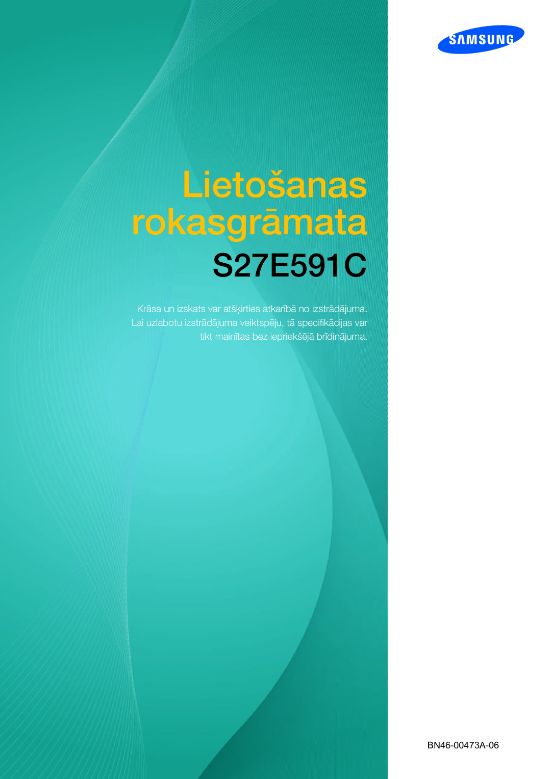 Samsung LS27E591CS/EN manual Lietošanas Rokasgrāmata 