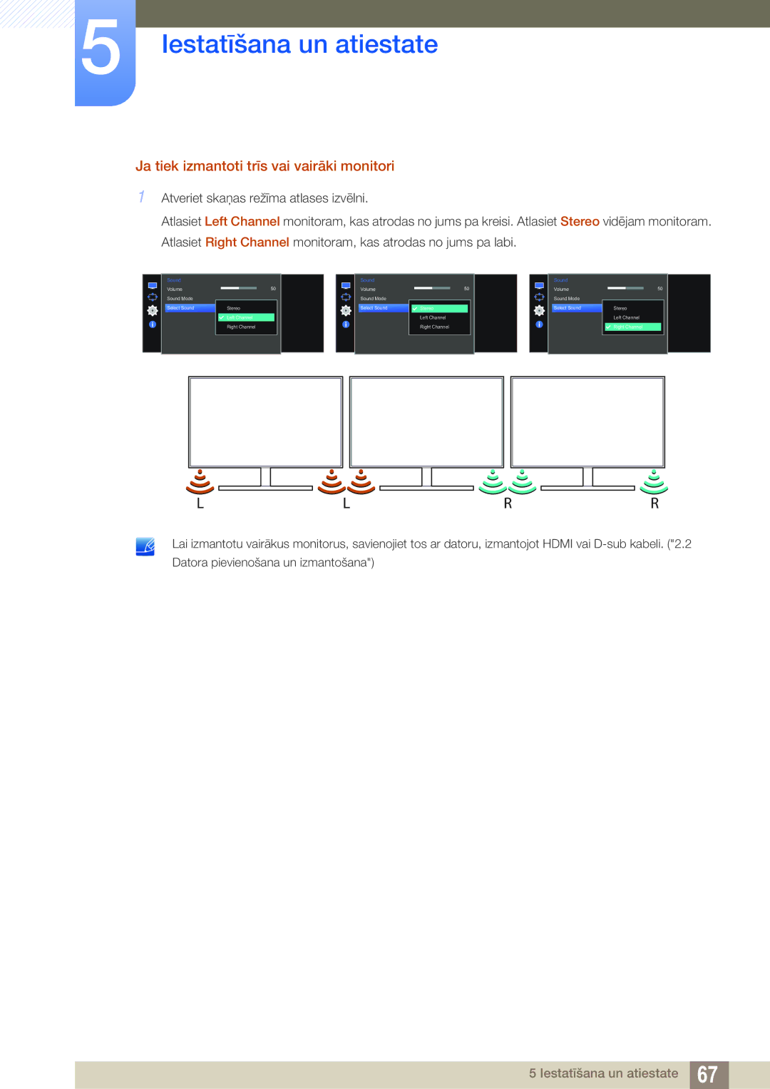 Samsung LS27E591CS/EN manual Llrr, Ja tiek izmantoti trīs vai vairāki monitori 