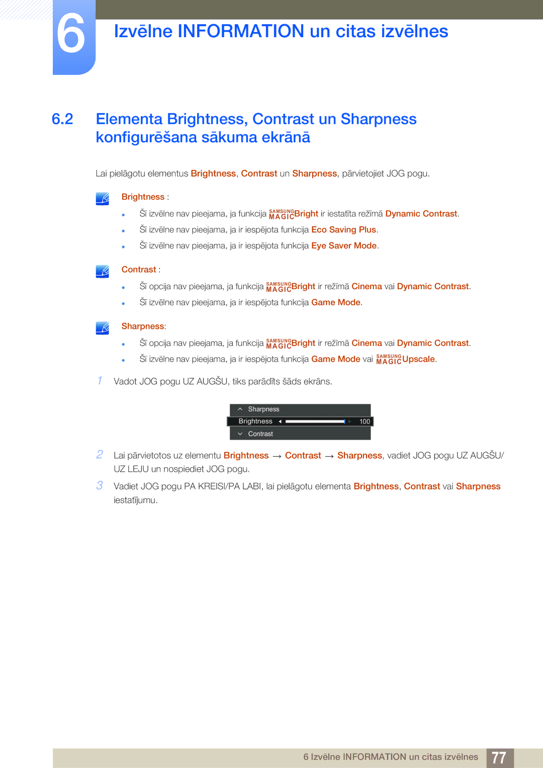 Samsung LS27E591CS/EN manual Brightness 