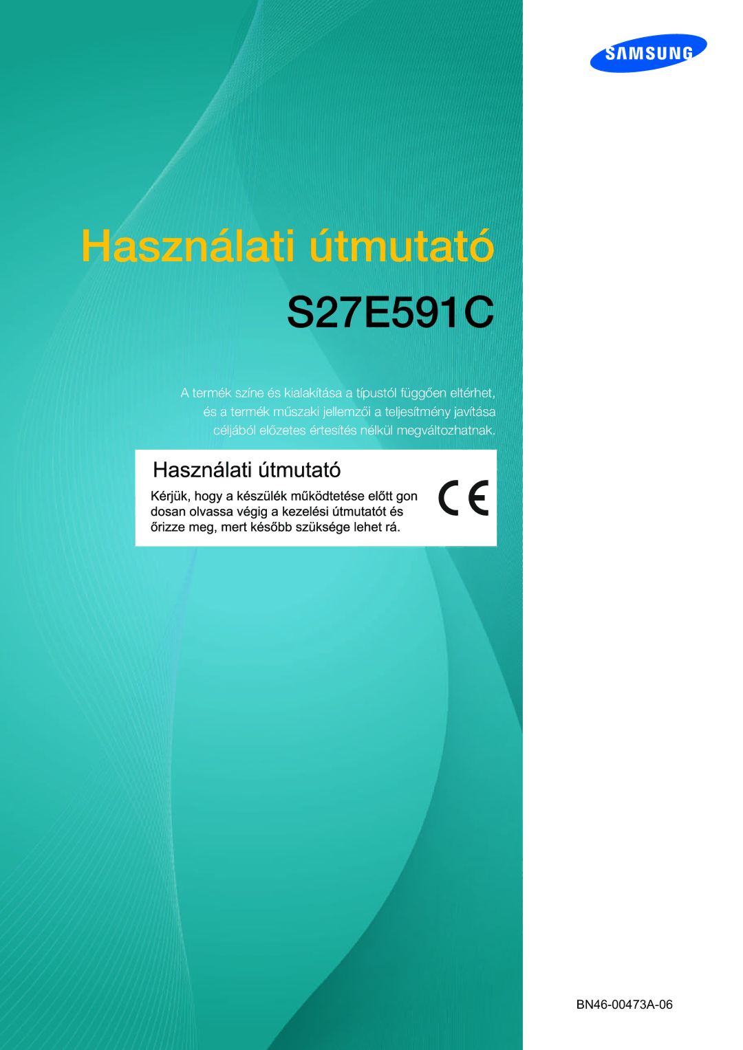 Samsung LS27E591CS/EN manual Használati útmutató 