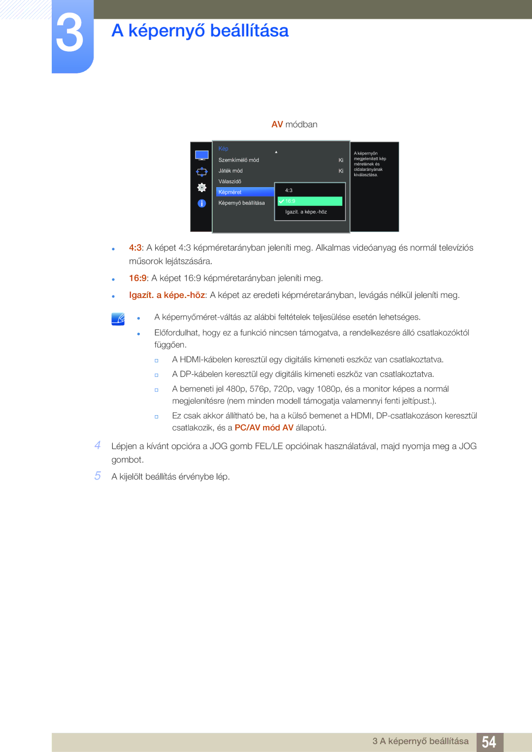 Samsung LS27E591CS/EN manual AV módban 