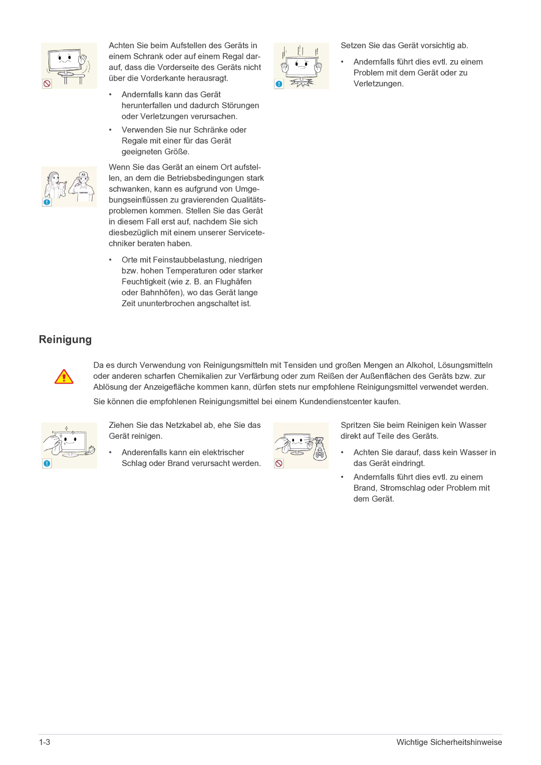 Samsung LS27EFHKUF/EN manual Reinigung 