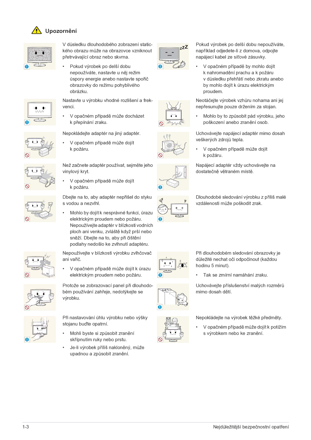 Samsung LS27EFHKUF/EN manual Upozornění 