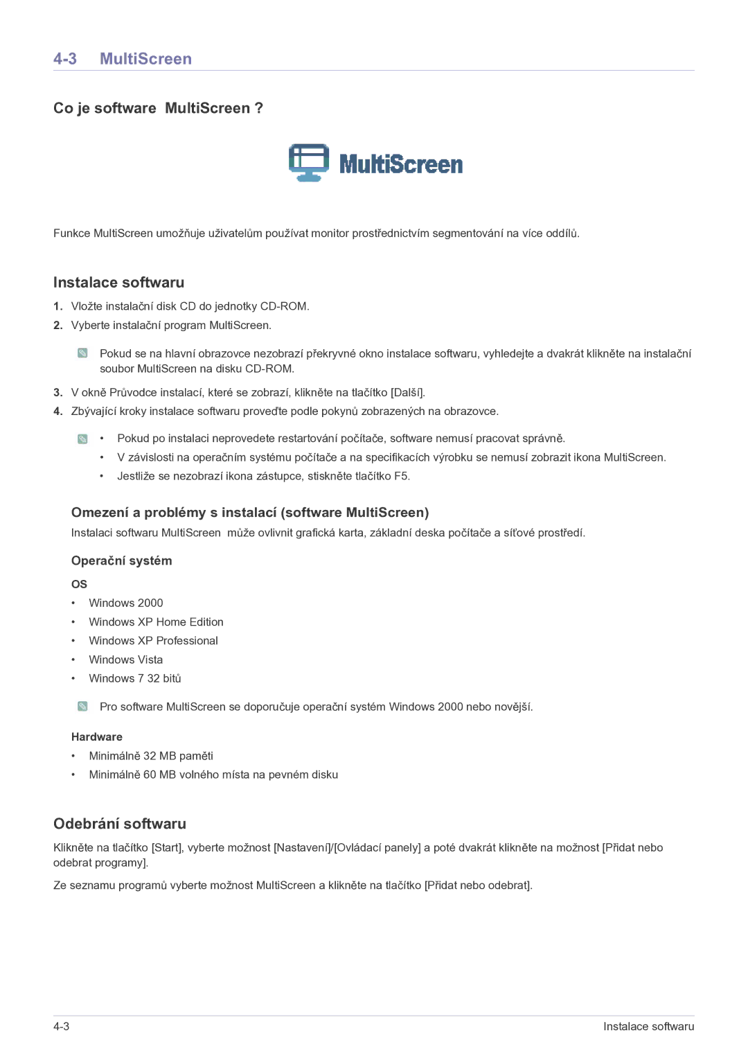 Samsung LS27EFHKUF/EN manual Co je software MultiScreen ? 