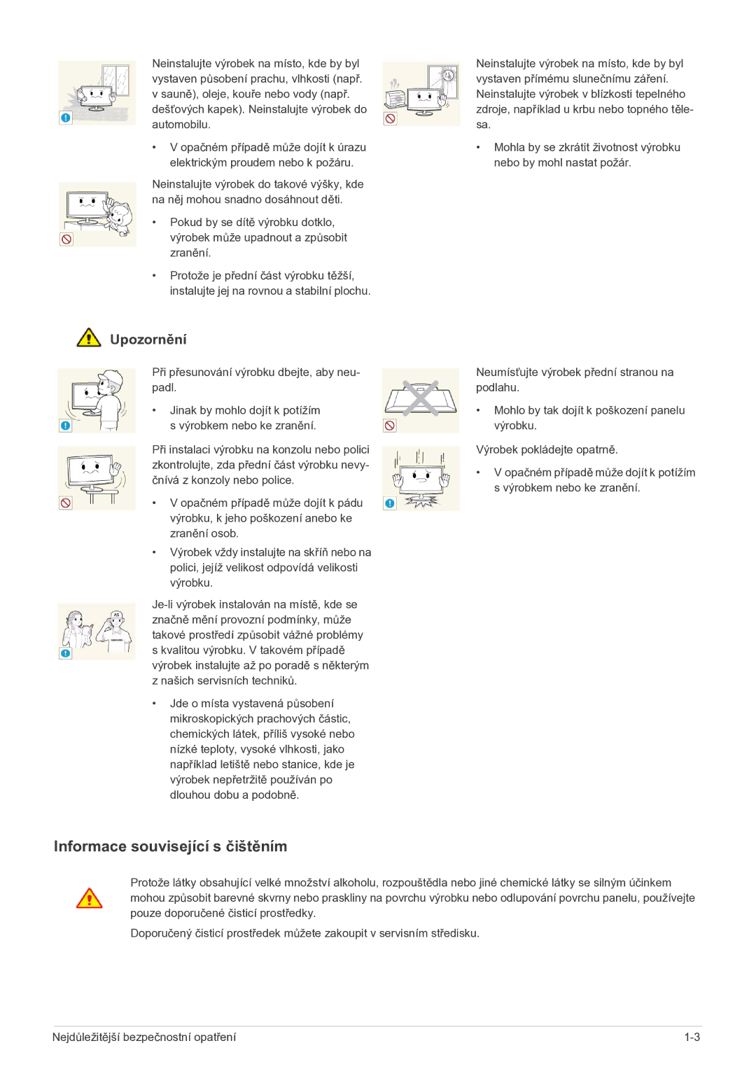 Samsung LS27EFHKUF/EN manual Informace související s čištěním 