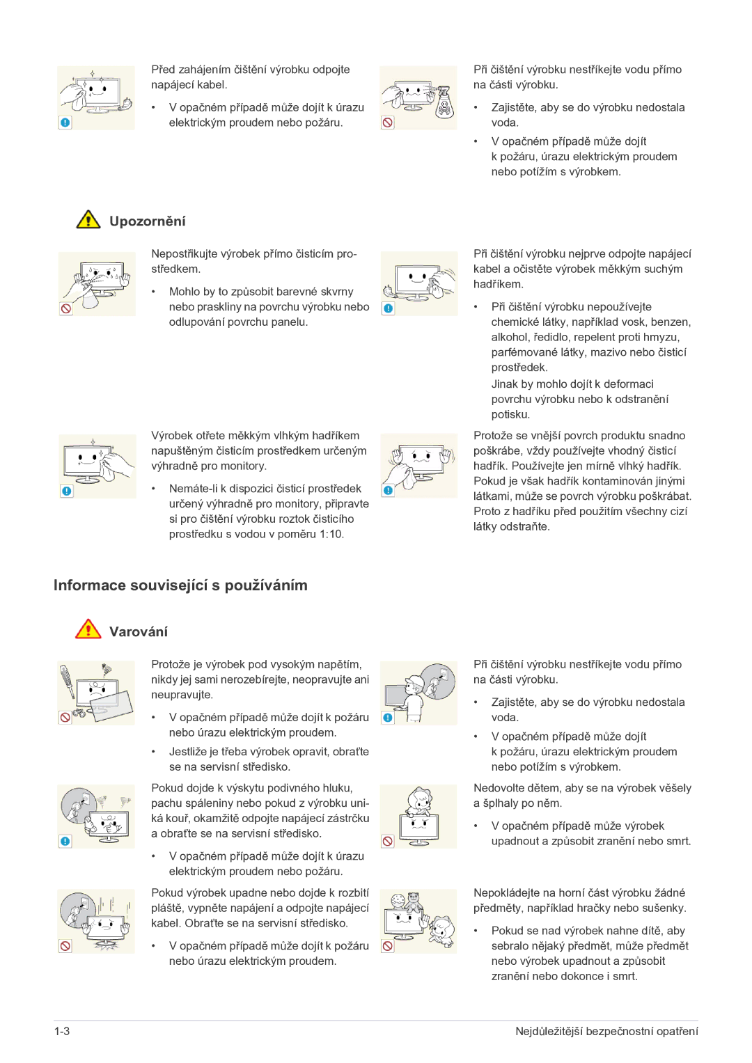 Samsung LS27EFHKUF/EN manual Informace související s používáním 