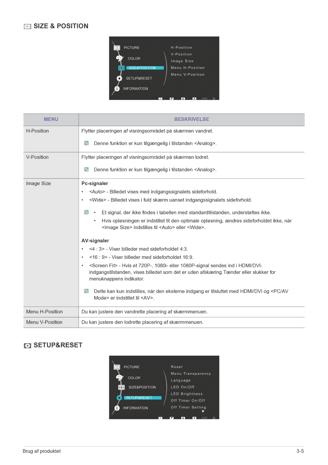 Samsung LS27EFHKUF/EN manual Pc-signaler, AV-signaler 