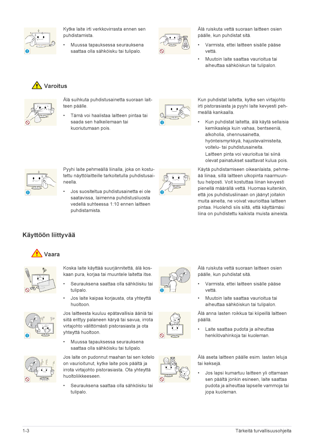 Samsung LS27EFHKUF/EN manual Käyttöön liittyvää 