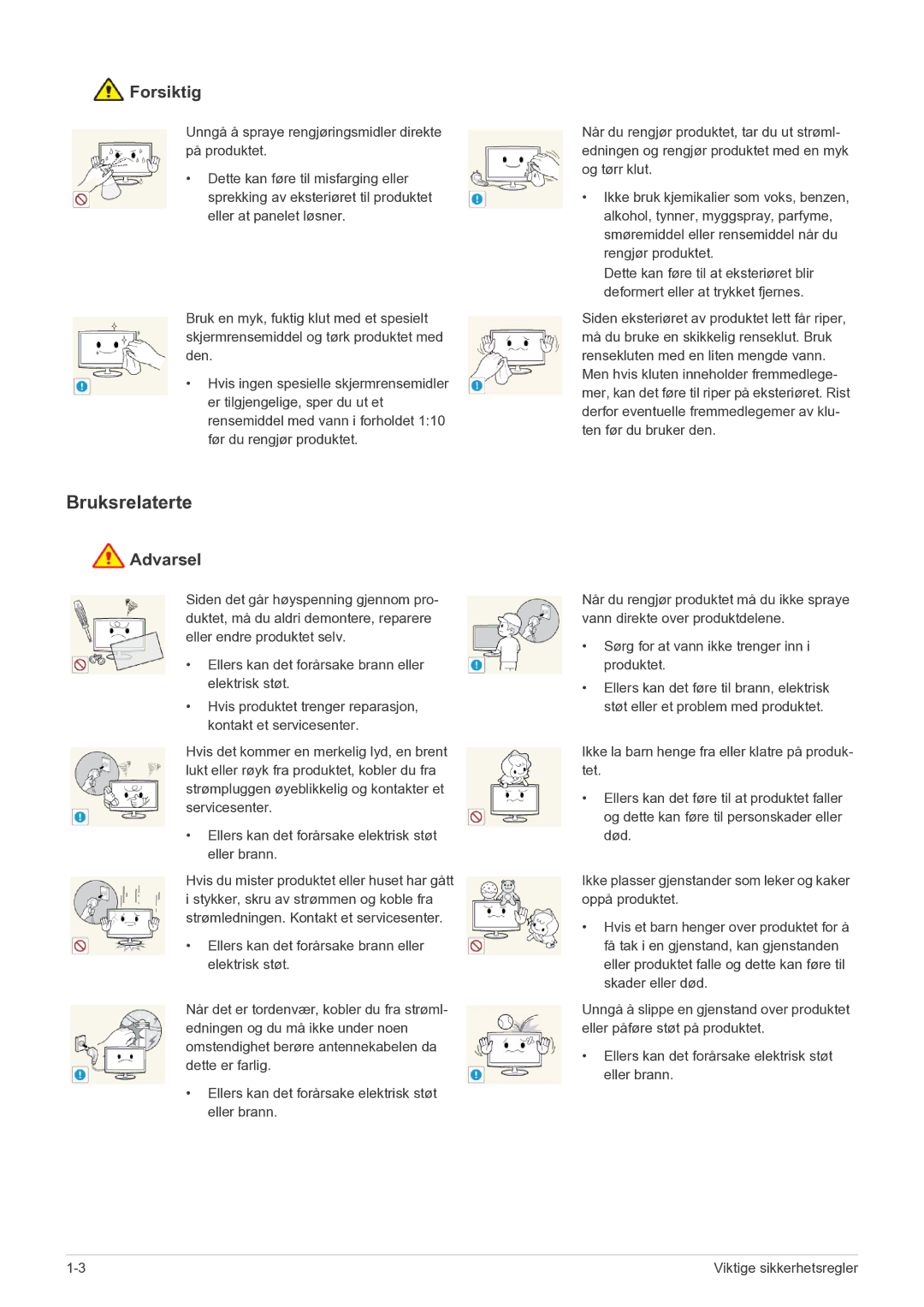 Samsung LS27EFHKUF/EN manual Bruksrelaterte 