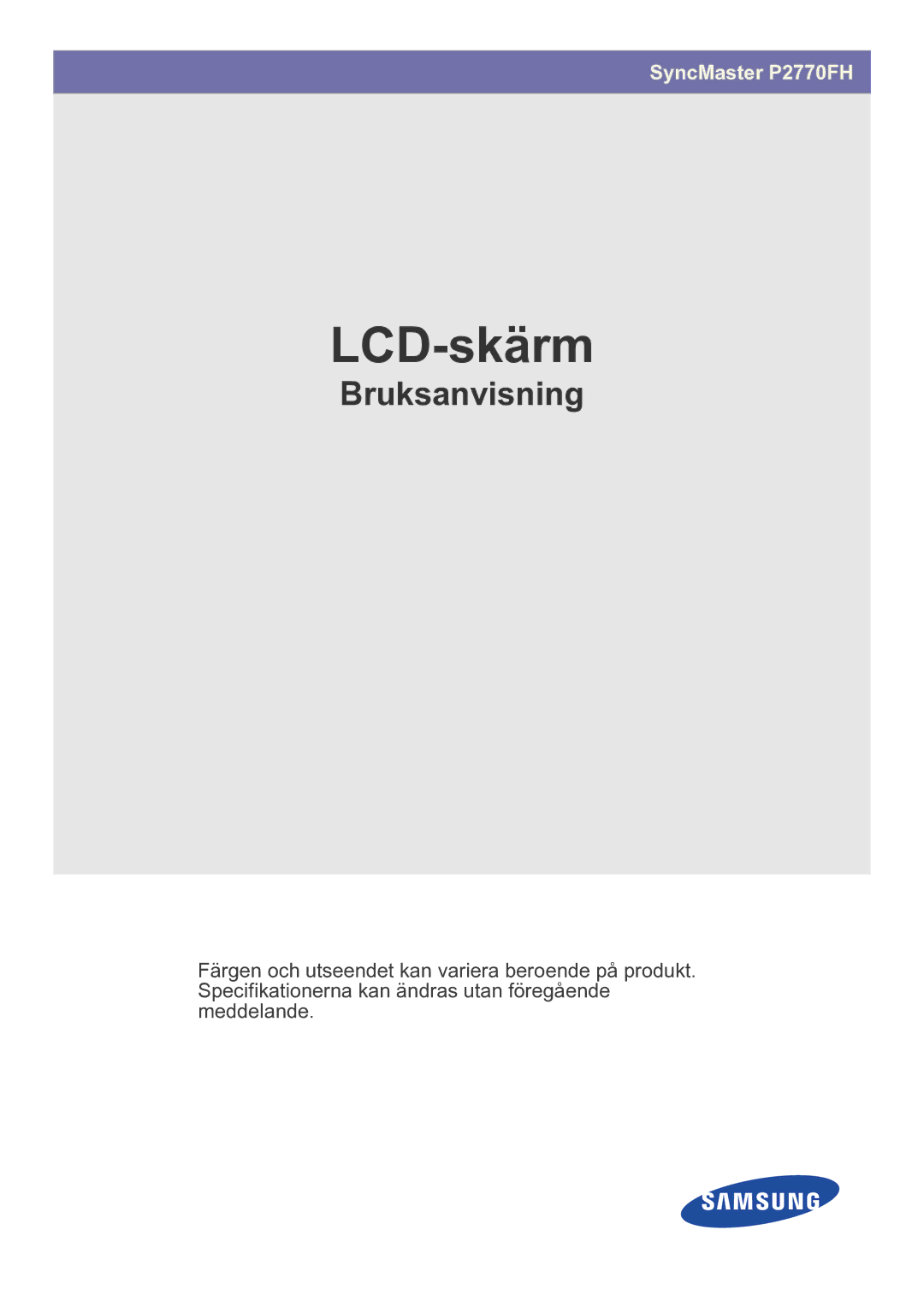 Samsung LS27EFHKUF/EN manual LCD-skjerm 