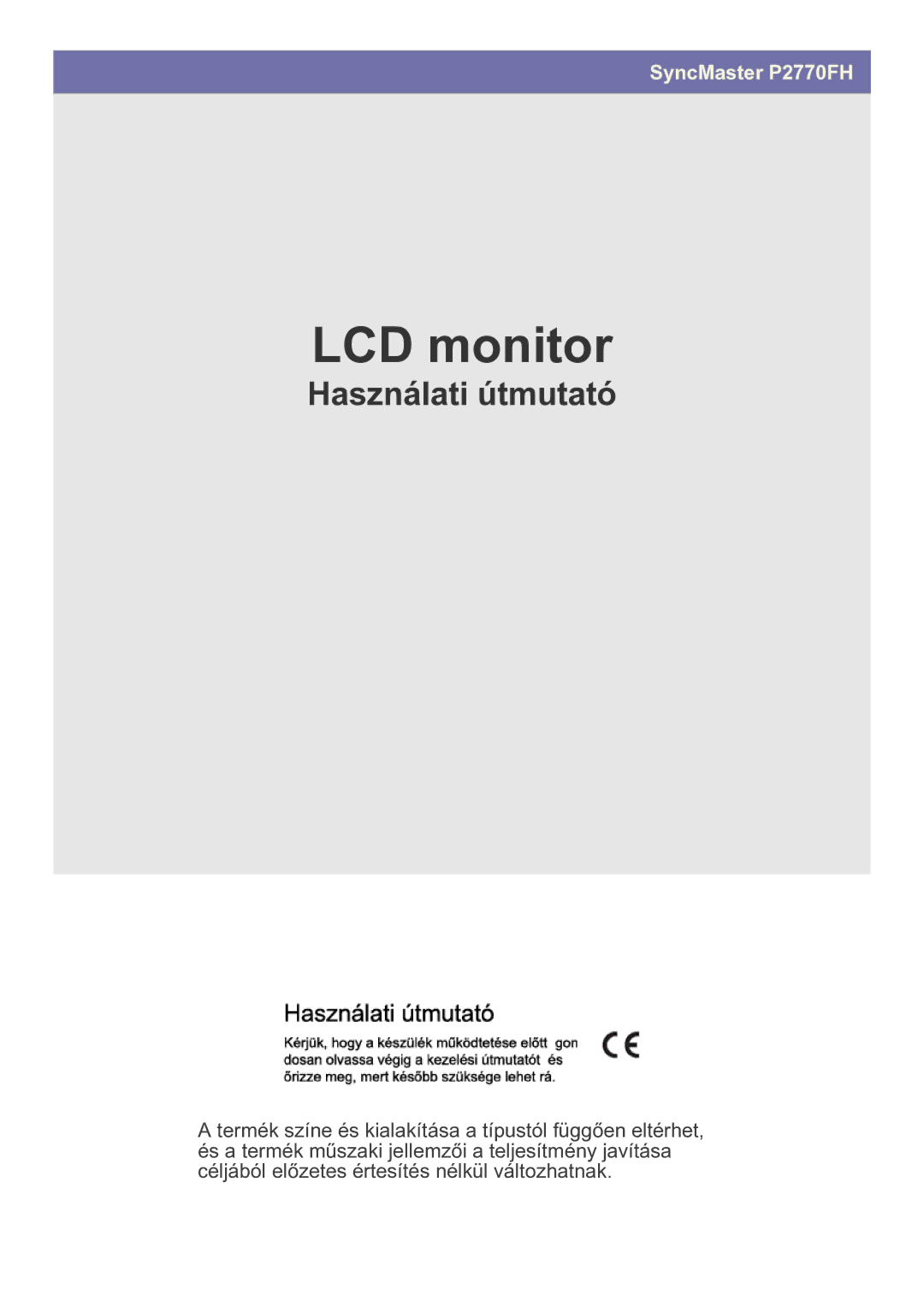 Samsung LS27EFHKUF/EN manual LCD-Monitor 