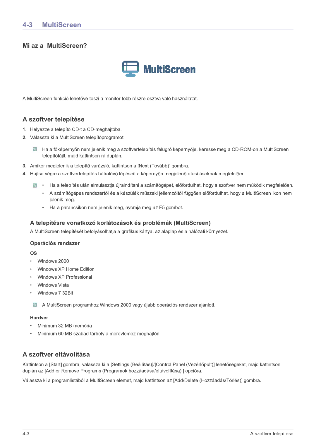 Samsung LS27EFHKUF/EN manual Mi az a MultiScreen? 