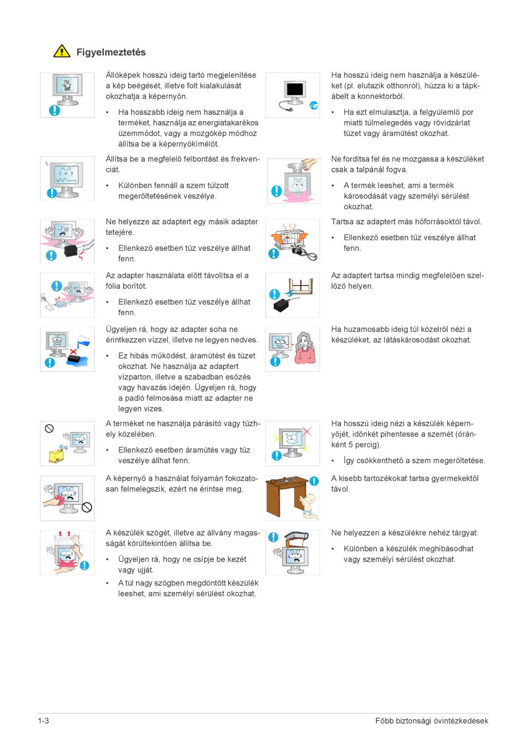 Samsung LS27EFHKUV/EN, LS27EFHKUV/ZA manual Figyelmeztetés 