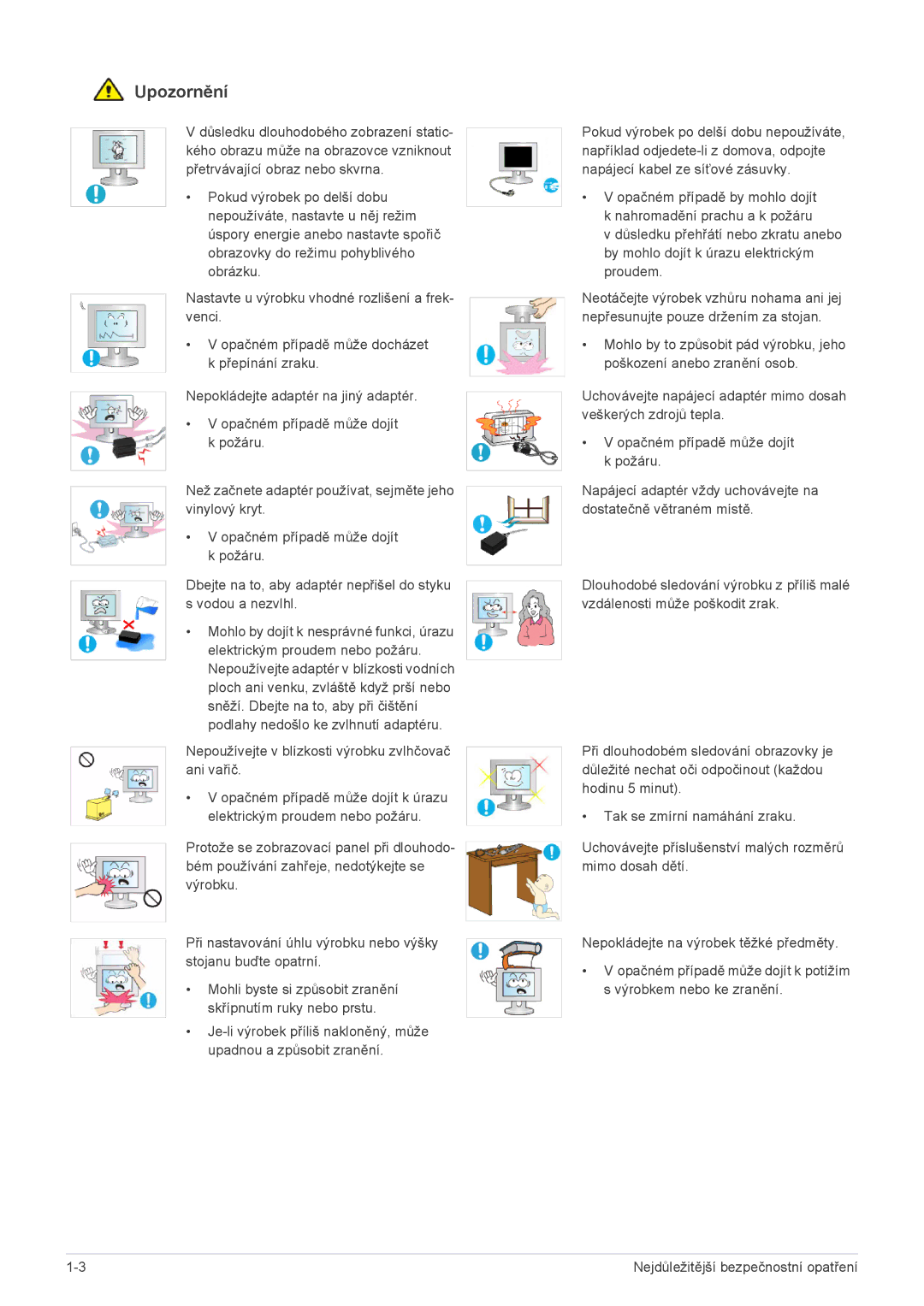 Samsung LS27EFHKUV/EN manual Upozornění 