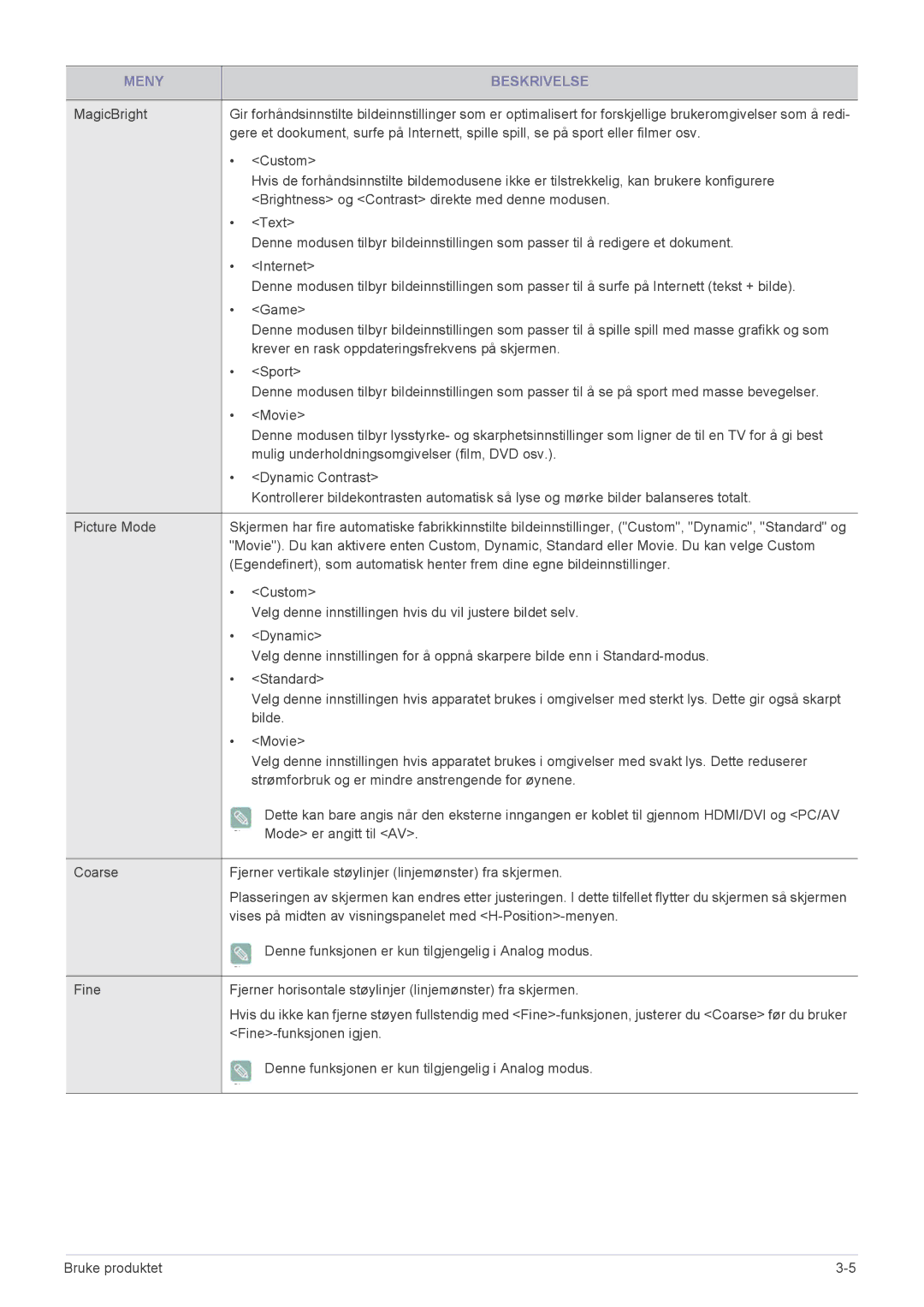 Samsung LS27EFHKUV/EN Custom, Brightness og Contrast direkte med denne modusen, Text, Internet, Game, Sport, Movie, Bilde 