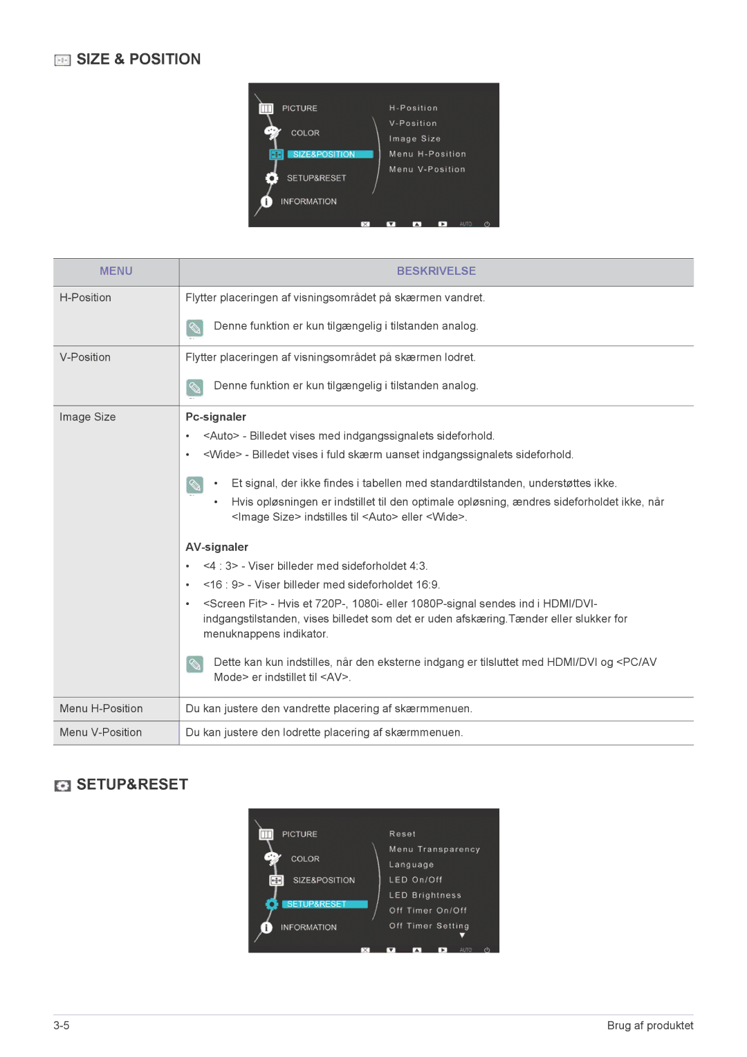 Samsung LS27EFHKUV/EN manual Pc-signaler, AV-signaler 