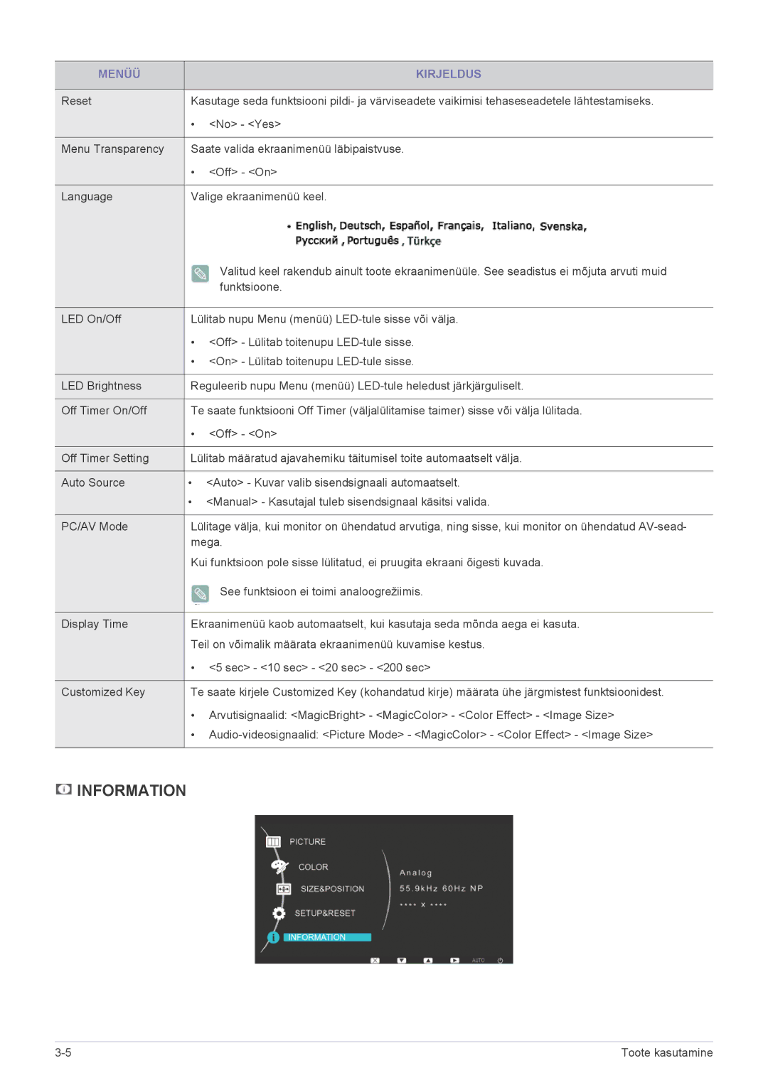 Samsung LS27EFHKUV/EN manual Information 