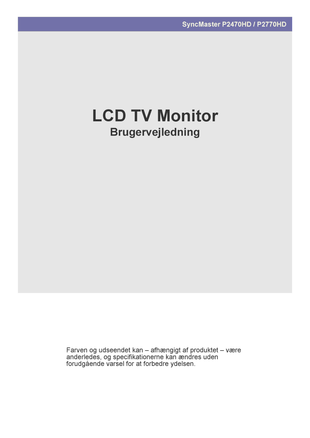 Samsung LS24EMDKU/XE, LS27EMDKU/XE manual LCD TV-skjerm 