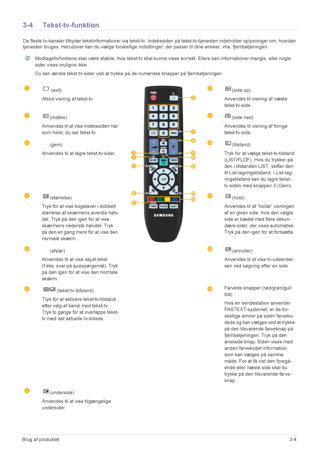 Samsung LS24EMDKU/XE, LS27EMDKU/XE manual Tekst-tv-funktion 