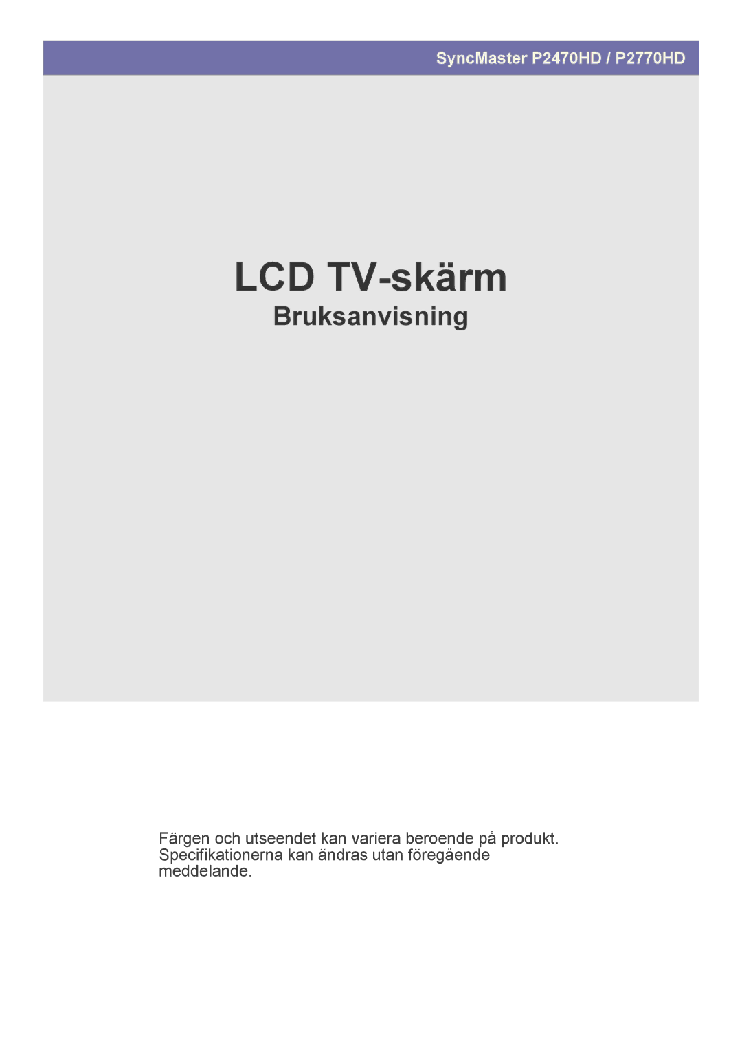 Samsung LS24EMDKU/XE, LS27EMDKU/XE manual LCD TV-skärm 