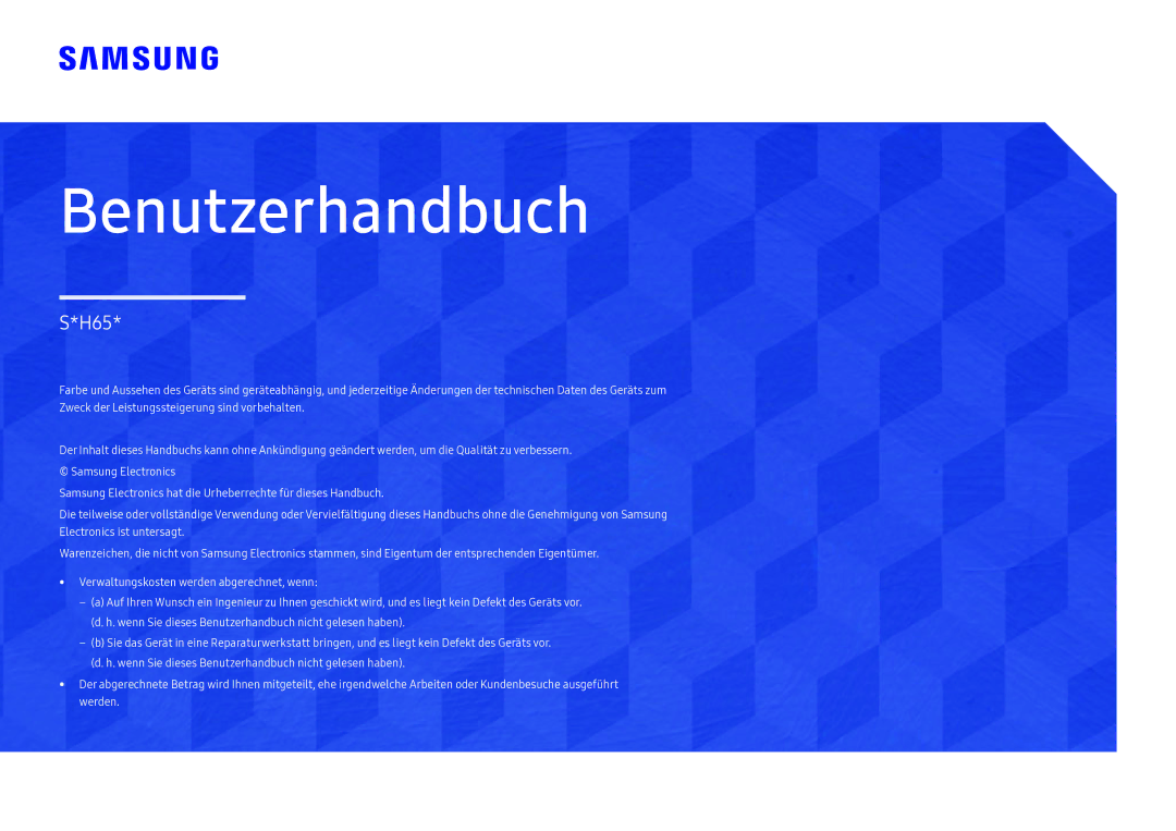 Samsung LS27H650FDUXEN manual Benutzerhandbuch 