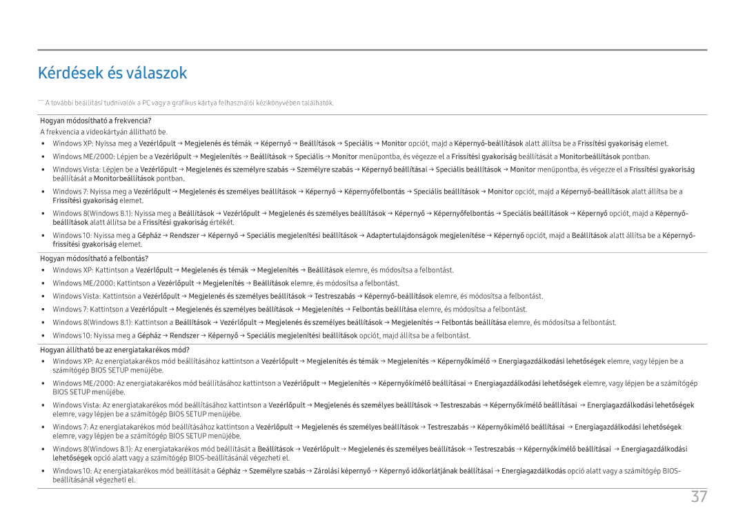 Samsung LS27H650FDUXEN manual Kérdések és válaszok 