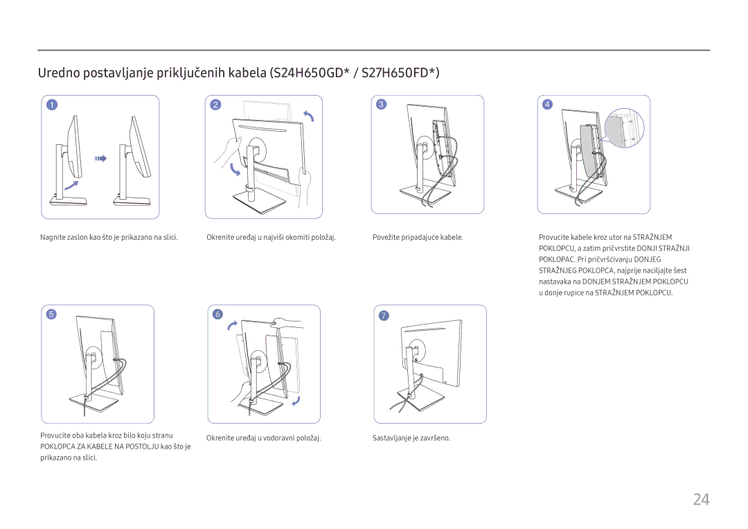 Samsung LS27H650FDUXEN manual POKLOPAC. Pri pričvršćivanju Donjeg 