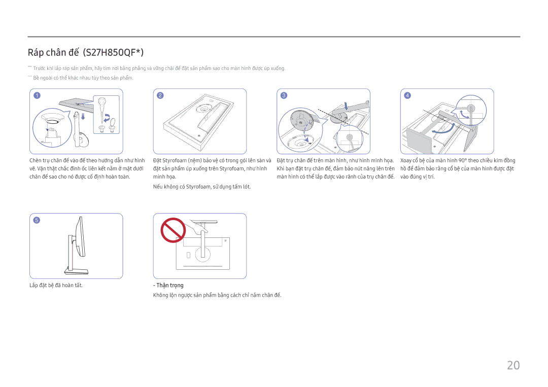 Samsung LS27H850QFEXXV manual Ráp chân đế́ S27H850QF 