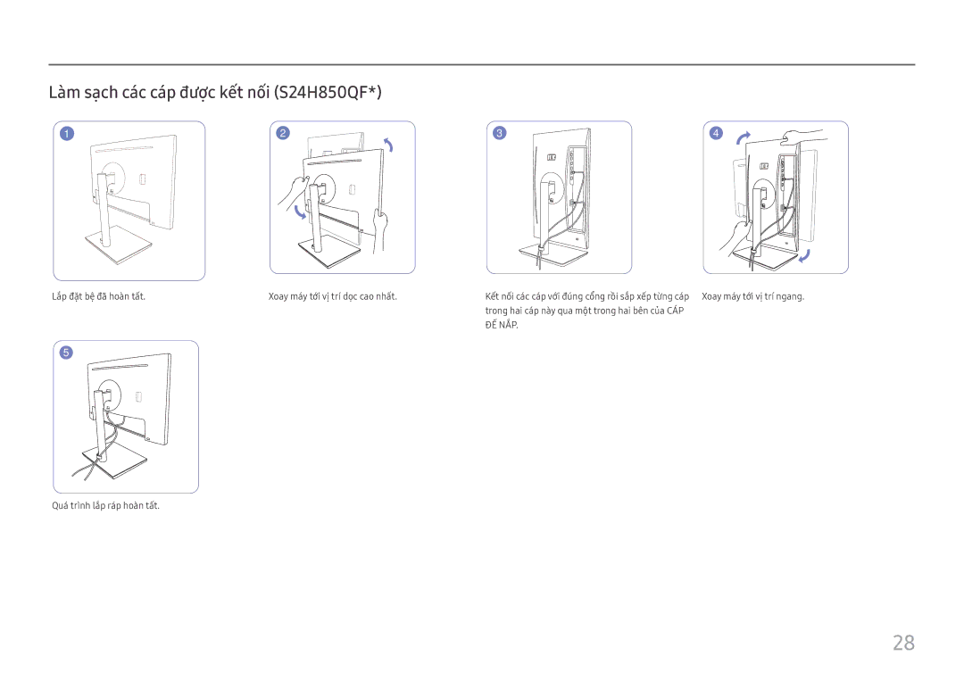 Samsung LS27H850QFEXXV manual Là̀m sạ̣ch các cáp đượ̣c kế́t nố́i S24H850QF 