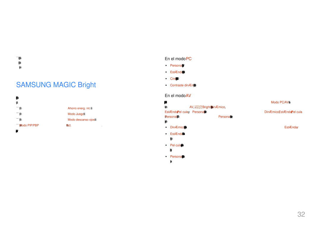 Samsung LS27H850QFUXEN, LS24H850QFUXEN manual Configuración de pantalla, Samsung Magic Bright 