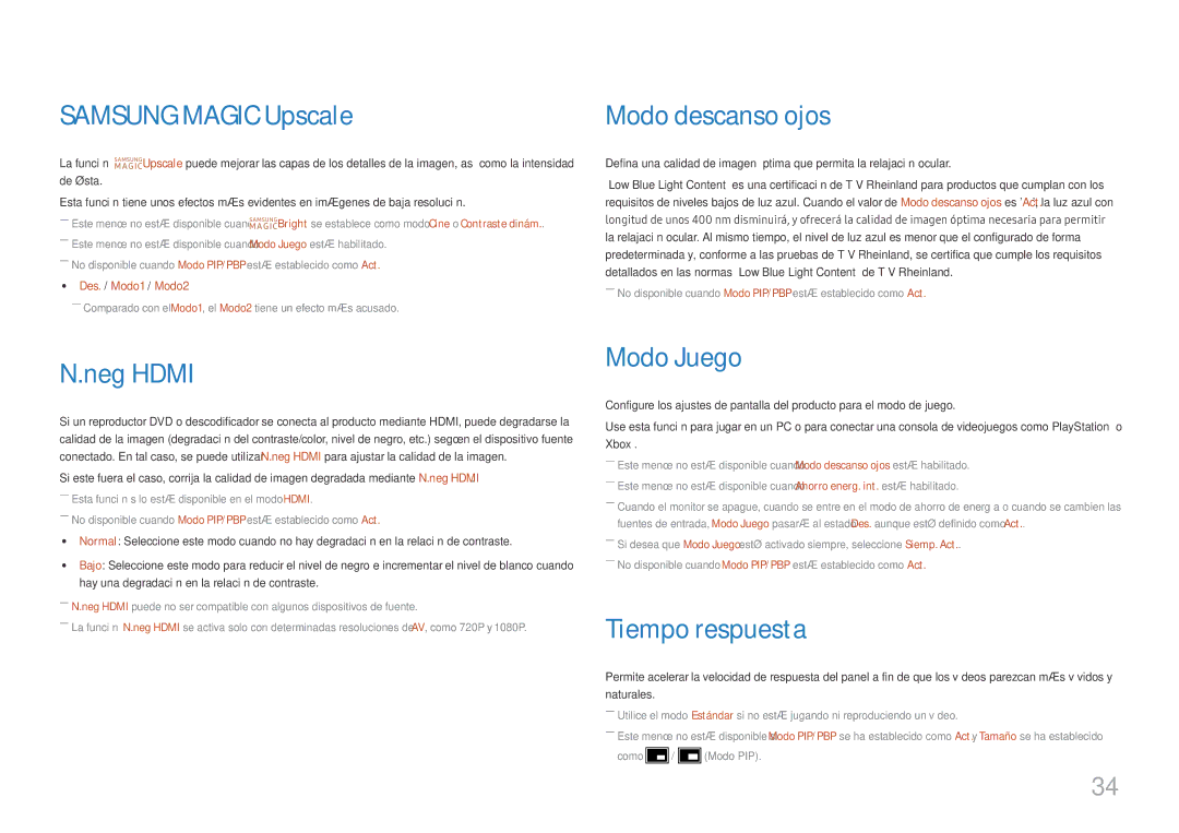 Samsung LS27H850QFUXEN, LS24H850QFUXEN Samsung Magic Upscale, Modo descanso ojos, Neg Hdmi, Modo Juego, Tiempo respuesta 