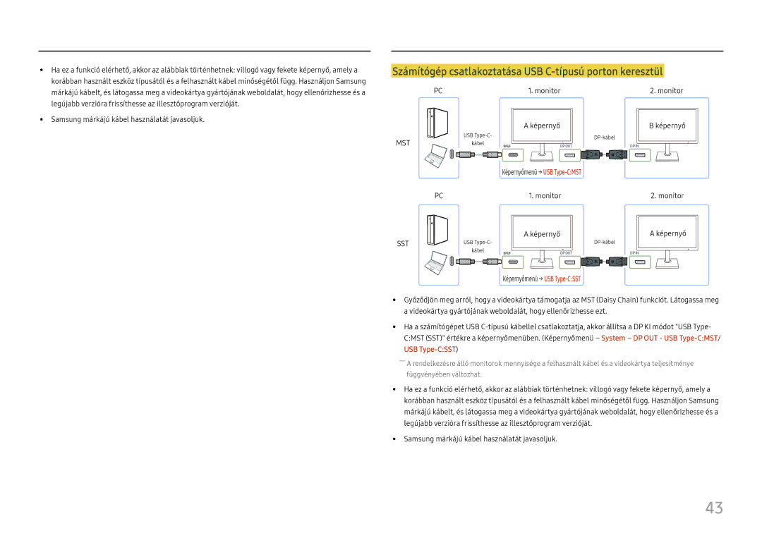 Samsung LS24H850QFUXEN, LS27H850QFUXEN manual Számítógép csatlakoztatása USB C-típusú porton keresztül 