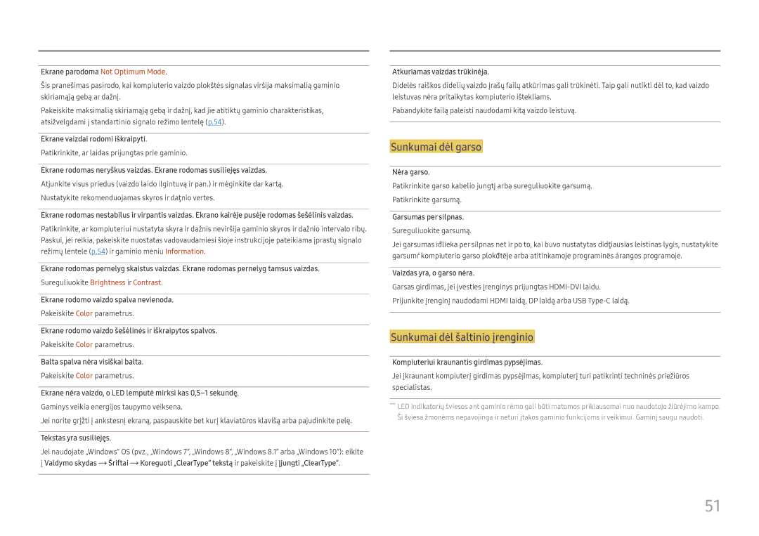 Samsung LS27H850QFUXEN manual Sunkumai dėl garso 