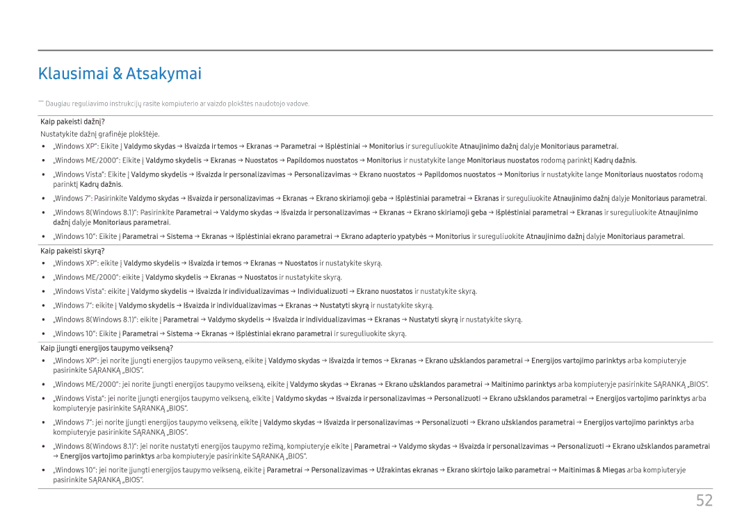 Samsung LS27H850QFUXEN manual Klausimai & Atsakymai 