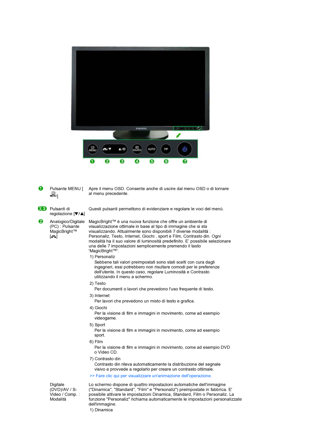 Samsung LS27HUBCB/EDC, LS27HUBCBS/EDC manual Fare clic qui per visualizzare unanimazione delloperazione 