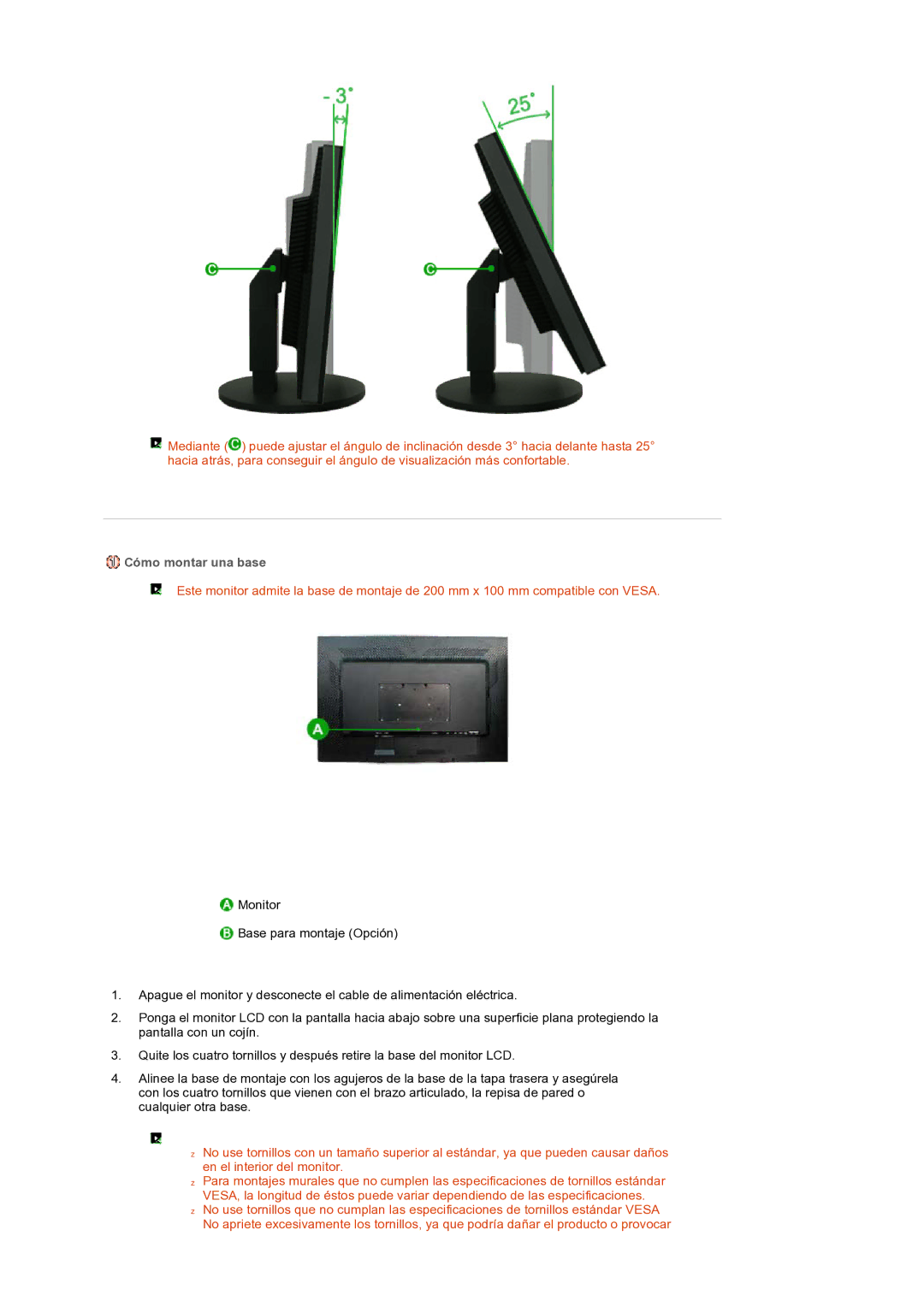 Samsung LS27HUBCB/EDC, LS27HUBCBS/EDC manual Cómo montar una base 