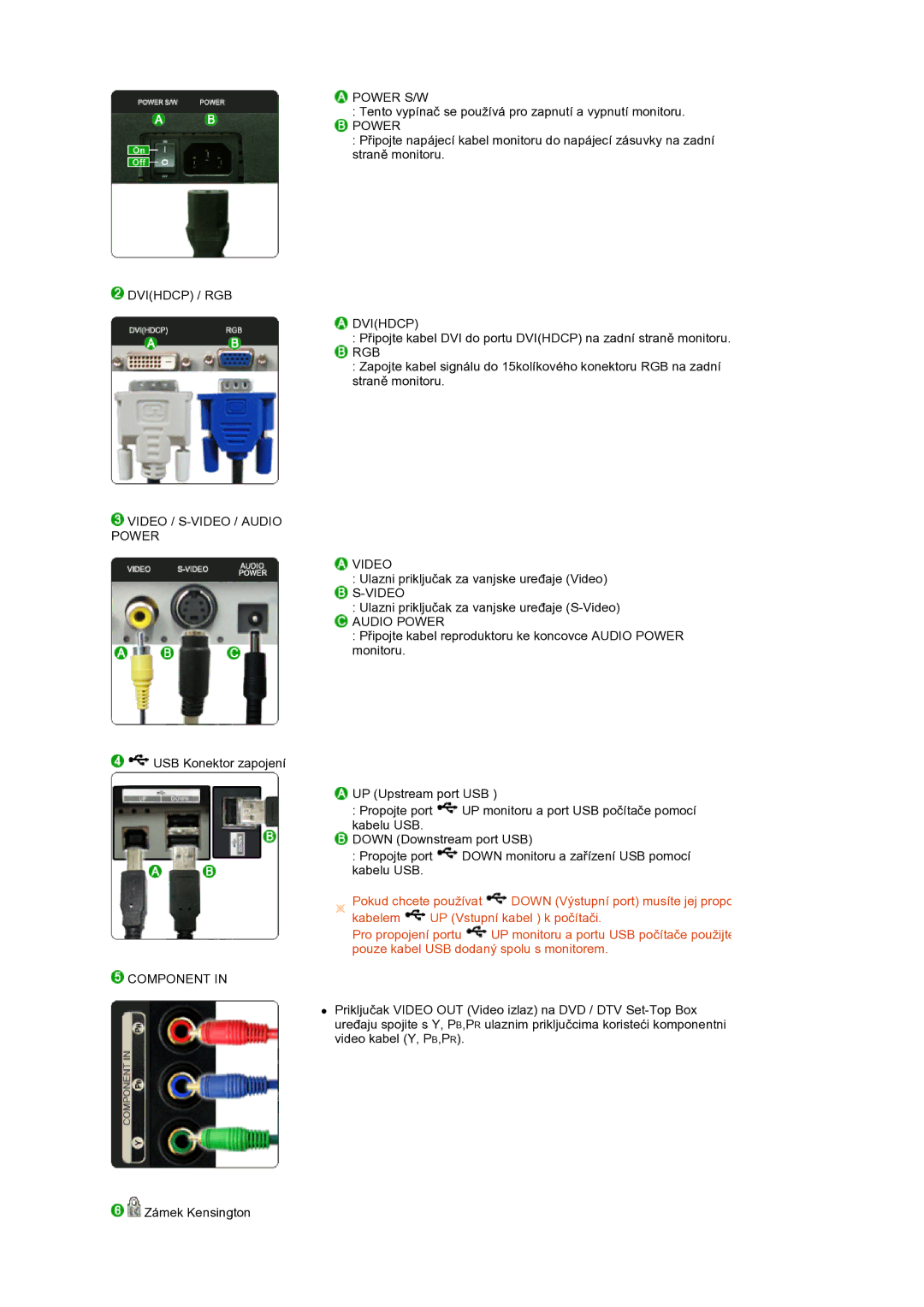 Samsung LS27HUBCB/EDC, LS27HUBCBS/EDC manual Dvihdcp / RGB Video / S-VIDEO / Audio Power 