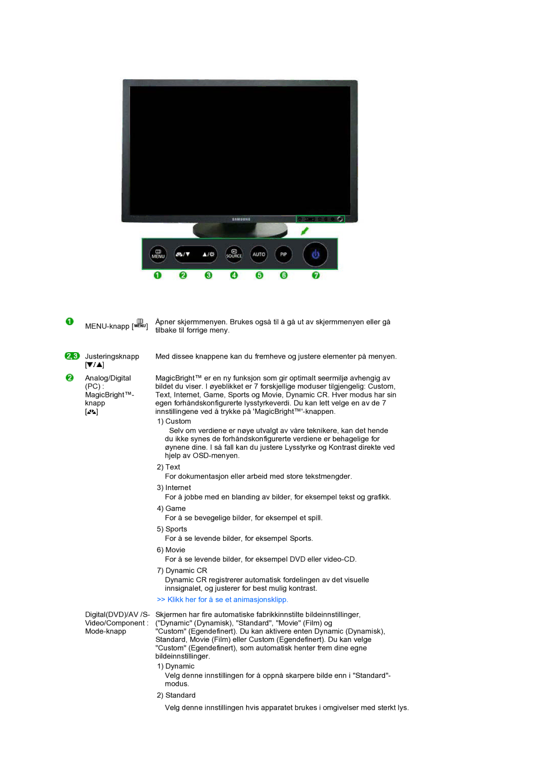 Samsung LS27HUBCB/EDC, LS27HUBCBS/EDC manual Klikk her for å se et animasjonsklipp 