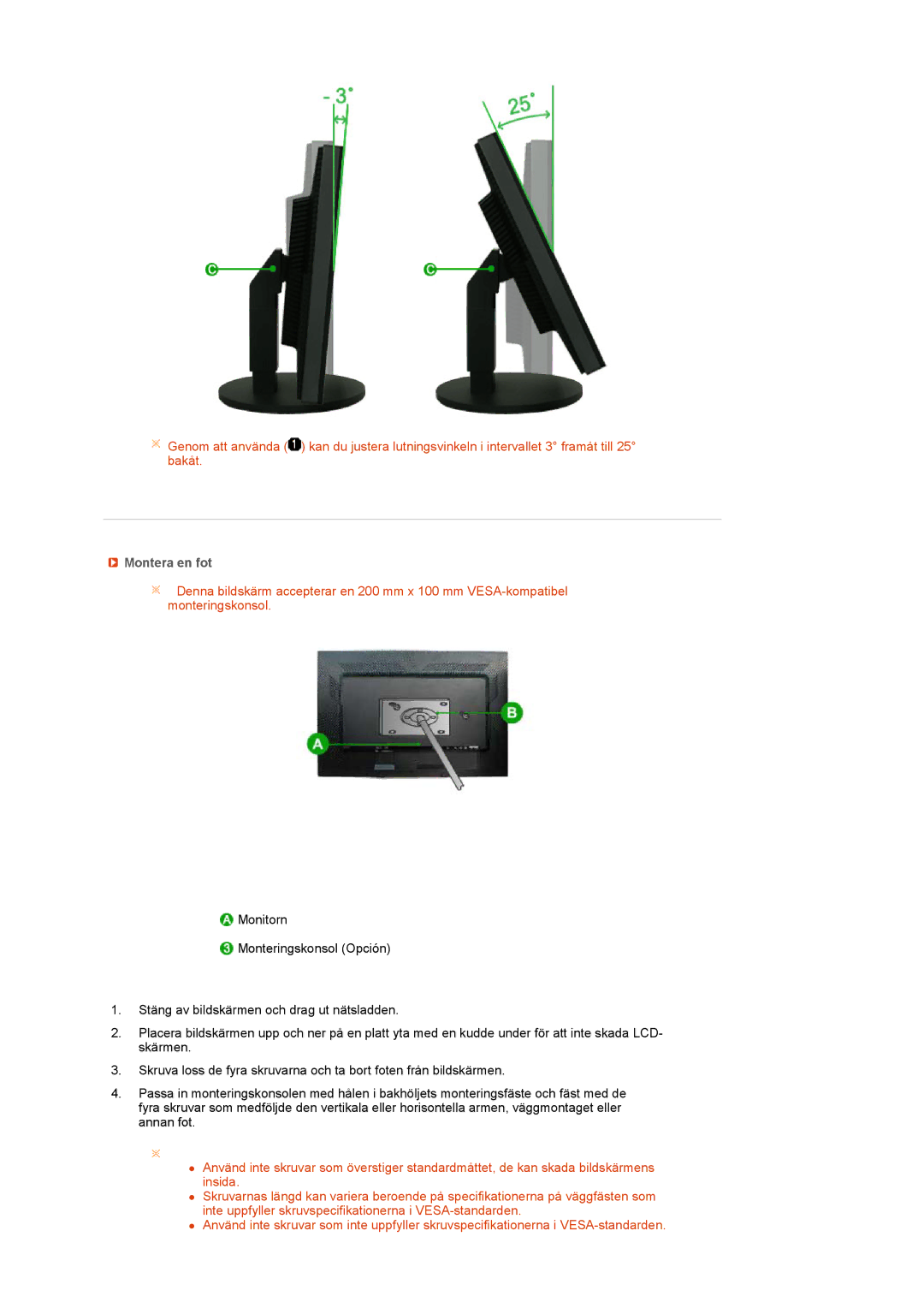 Samsung LS27HUBCBS/EDC, LS27HUBCB/EDC manual Montera en fot 