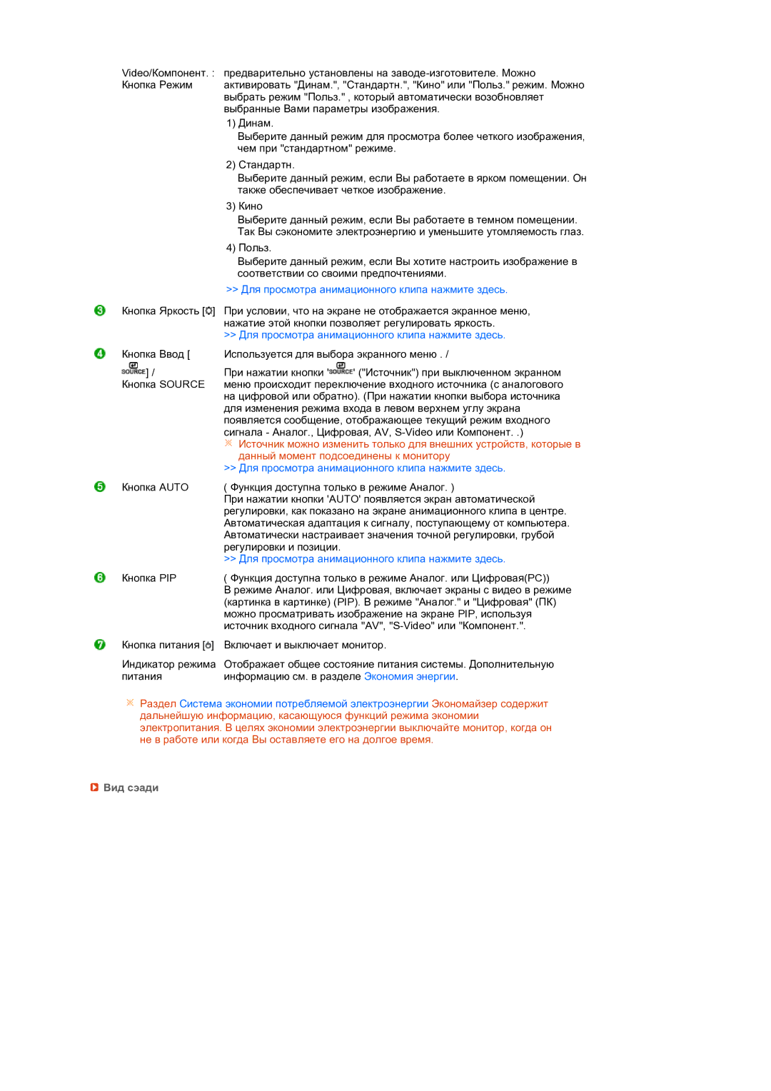 Samsung LS27HUBCBS/EDC, LS27HUBCB/EDC manual Данный момент подсоединены к монитору, Вид сэади 